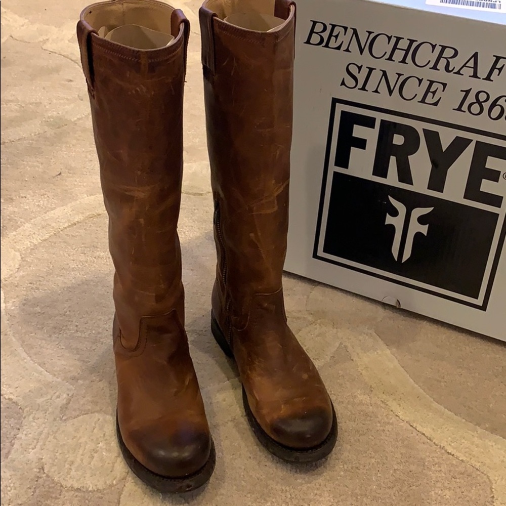 Frye Tall Brown Leather Riding Boots